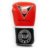 VIP Vital Impact Protection Potentia Lederen Bokshandschoenen MMA Martial Arts Fitness Intermediate Sparring Handschoenen Mitts, Rood/Wit, 16oz