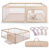 sun baby Kinderbox met roze handvat 150x200 cm 0-2 jaar Beige