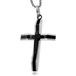 Mendes Jewelry Venetiaanse Heren Schakelketting met Zwart-Zilverkleurig Kruis