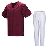 MISEMIYA - Uniseks sanitair uniform, medische sanitaire uniformen met witte broek 817-8312-wit