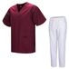 MISEMIYA - Uniseks sanitair uniform, medische sanitaire uniformen met witte broek 817-8312-wit