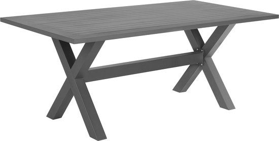 Beliani CASCAIS - Tuinset - Grijs - 7-delig - Aluminium - 6 zitplekken