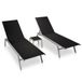 VidaXL Lits de jardin 2 pièces avec table acier et Textilene noir