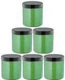 Claudius Cosmetics B.V. Badkaviaar Eucalyptus - 200 gram - Pot met zwarte deksel - set van 6 stuks - bad parels voor in bad