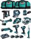 MAKITA Set MK1004 (DHP484 + DTD154 + DHR171 + DGA504 + DJR183 + DBO180 + DJV182 + DHS680 + DML801 + DKP180 + 3x 5,0Ah accu's + DC18RD lader + 2x LXT600 tas)