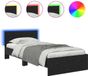 vidaXL Bedframe met hoofdeinde Zwart Eiken 90 x 190 cm Bewerkt hout