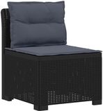 vidaXL Tuinbank met Kussens Rattan Look PP Antraciet