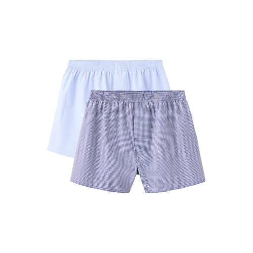 Mango Man wijde boxershorts - lichtblauw/blauw (set van 2)