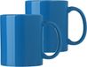 Bellatio Design Koffie mokken/bekers Nantes - 2x - keramiek - met oor - kobalt blauw - 300 ml