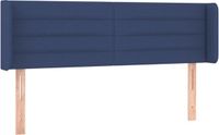 vidaXL Hoofdbord met randen 147x16x78/88 cm stof blauw