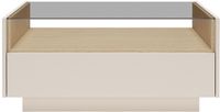 Vente-unique Salontafel met 2 lades en 1 nis - Beige en licht naturel - ALIVENTO