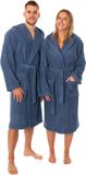 Lavea® Badjas Dames & Badjas Heren van 100% Katoen – Zachte Badjas van Badstof met Capuchon, Unisex Design, Ideaal voor Sauna & Thuis - XL - Marineblauw