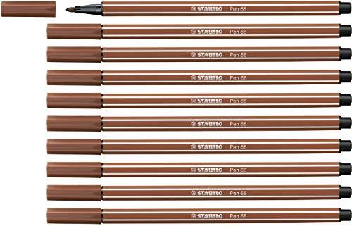 Stabilo Premium Viltstift - Pen 68 - 10 stuks - roodkrijt