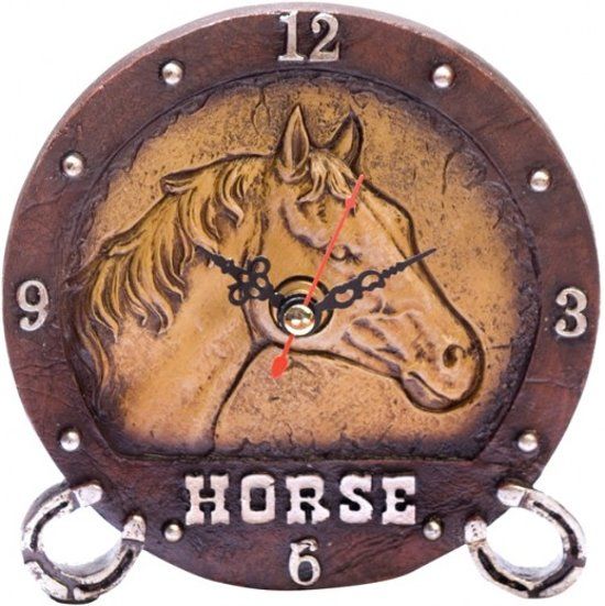 Kodiak Tafelklok Paard Bruin Kunststof