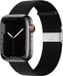 By Qubix Nylon Bandje met Klemsluiting Zwart Geschikt voor Apple Watch 44mm/45mm/46mm/49mm