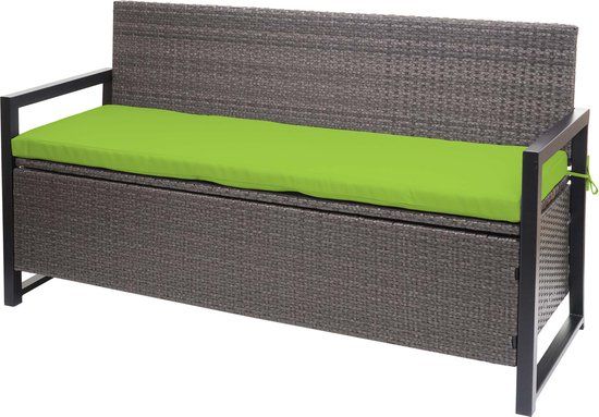 MCW Poly-rattan 3-zitsbank MCW-F39 - Grijs-gevlamd/Groen