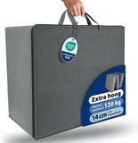 Beautissu VS95 Praktische Draagtas voor Opvouwbare Matras Model XXL 140x200 cm – Robuuste Opbergtas Vouwmatras Hoes – Ideale Bescherming & Gemakkelijk Transport met Ritssluiting – Grijs