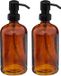 5Five Zeeppompje Kitchen basics - 2x - bruin - 21 cm - 450 ml - transparant glas