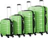 Zelsius Set de valises, 4 pièces, vert, valise de voyage en ABS avec serrure à combinaison et séparateur interne