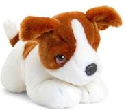 Keel Toys Hond - 32 cm - Bruin/Wit Pluche