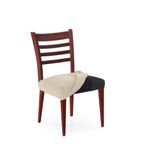 FAVERTI Eetkamerstoelovertrek zonder rugleuning, 2 stuks, model Nove, zeer elastische stoelhoes, beige, kwaliteitsbescherming, jacquardweefsel, katoengevoel