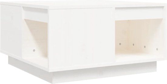 vidaXL Salontafel 60x61x32,5 cm massief grenenhout wit