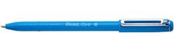 Pentel BX460-A balpen IZee, model met kap, metalen clip, 0, 5 mm lijndikte, 12 stuks, zwart 12 Stuk lichtblauw