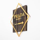 Elegant decoratief houten wandaccessoire, 54 x 54 cm, walnoot & goud