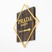 Elegant decoratief houten wandaccessoire, 54 x 54 cm, walnoot & goud