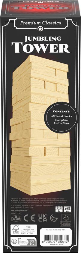 Goliath Classics Jumbling Tower - Gezelschapsspel - Laat de toren niet omvallen!