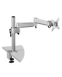 Desq 1551 platte schermhouder voor bureau, plat, voor kantoor, 13 kg, 75 x 100 mm, 75 x 100 mm, hoogteverstelling, zilverkleurig