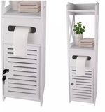 Ruhhy Badkamerkast - 80 x 20 x 21 cm - wit - WPC/ijzer - met slot - toiletpapierhouder