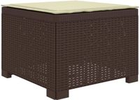 vidaXL Tuinbank met Kussen - 1-zits - Rotan Look - PP - Bruin