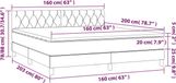 vidaXL Boxspring met matras fluweel donkergrijs 160x200 cm