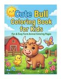 Cute Bull Coloring Book for Kids Ages 4–8