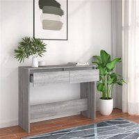 vidaXL Wandtafel 100x35x76,5 cm bewerkt hout grijs sonoma eikenkleurig