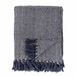 Bloomingville Visgraat Plaid Blauw Gerecycled Katoen 130x160 cm