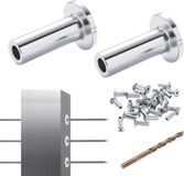 VEVOR 121 Stks T316 Roestvrijstalen Beschermhoezen voor 1/8 \"Draadkabel Kabelrailing Diy Balustrade T316 Maritieme Kwaliteit Met Gratis Boor Zilver