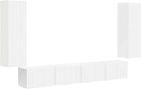 vidaXL TV Wandkast Set Wandgemonteerd 4 Stuks Wit Bewerkt Hout