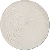 Zeller 6x Ronde placemats creme geweven 38 cm