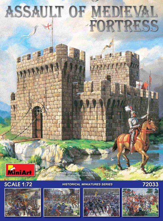 MiniArt Modelbouwpakket Militaire voertuigen - 72033 Assault of Medieval Fortress Plastic - 1:72 - Modelbouw