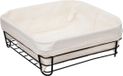 5Five - Broodmand Bistro - metaal/stof - vierkant - zwart/creme wit - 25 x 10 cm