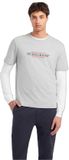 Guess T-shirt Grijs Lange mouw Ronde hals Katoen Logo Regular Fit S