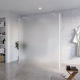 FortiFura Galeria Vrijstaande Inloopdouche - 180x200cm - Mat glas - Antikalk - 8mm veiligheidsglas - 2 zijwanden - Wit mat