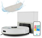 MEDION Robotstofzuiger met afzuigstation en dweilfunctie X22 SW+ (lasernavigatie, 5.000 Pa, 2-in-1, mapping, no-go zones, meerdere etages, MD 100021) grijs