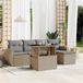 Maison Exclusive - Ensemble de jardin, 6 pièces, avec coussins, beige, en polyrotin