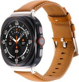 By Qubix Qubix - Premium Leren Bandje - Lichtbruin - Geschikt voor Samsung Galaxy Watch Ultra / Ultra 2 - 47mm