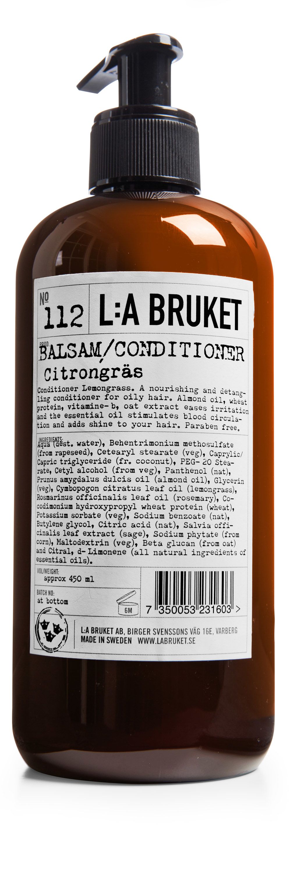 L:A BRUKET 112 Conditioner - 450 ml - Voor Vrouwen - Niet-professioneel