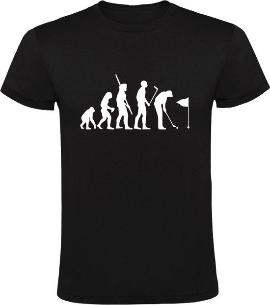 Golf evolutie Heren T-shirt - Zwart - 2XL