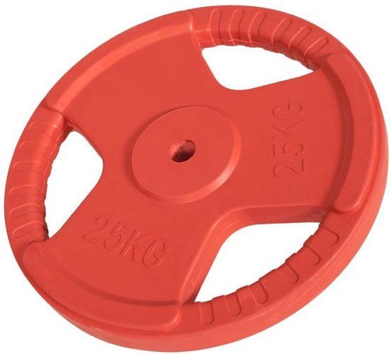 Gorilla Sports Halterschijf - 25 kg - Gripper - Rood - 30 mm